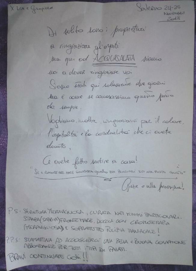 Acquasalata Bed & Breakfast Salerno Bagian luar foto